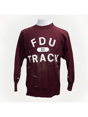 Vintage 90s Champion FDU Track Team Issue Reverse Weave Sweatshirt Mens M/L